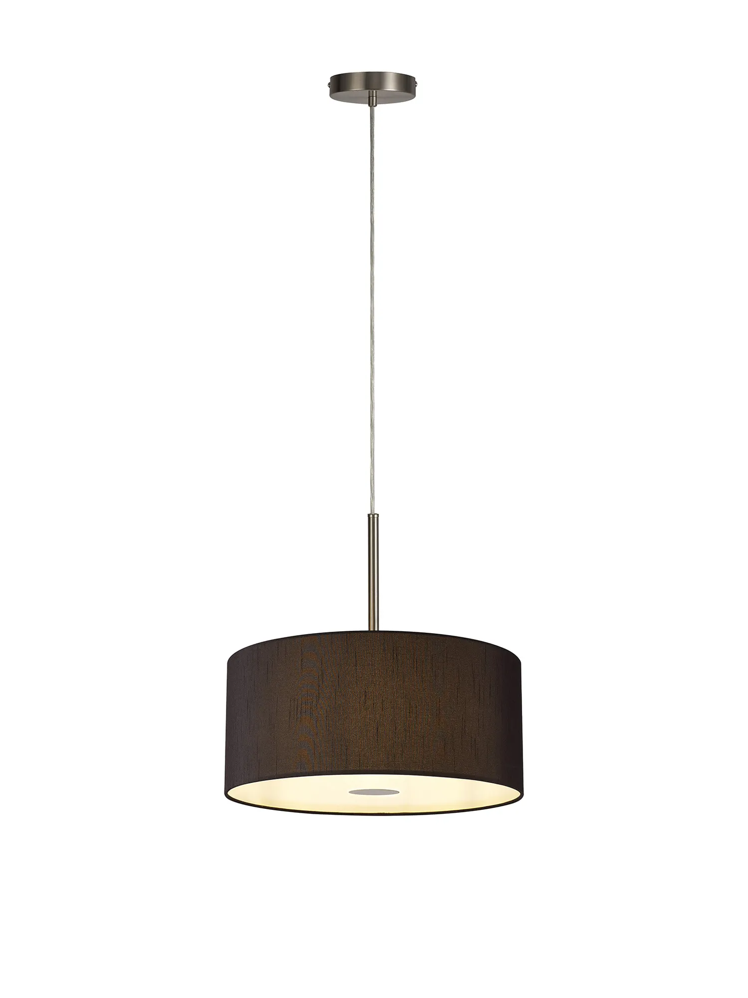 Baymont 40cm 5 Light Pendant Satin Nickel, Midnight Black/Green Olive, Frosted Diffuser DK0543  Deco Baymont SN BL